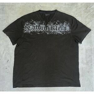Vintage Y2K Calvin Klein Affliction Style T-shirt Goth Grunge Skater Sz 2XL